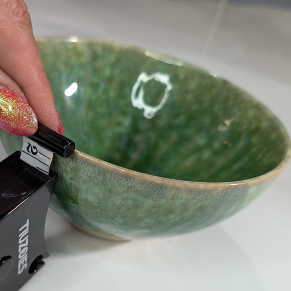 World Market Portugal Pacifica green/blue reactive glaze stoneware cereal bowl - Picture 2 of 7